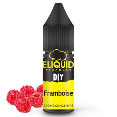 fiole 10 Ml eliquid framboise avec des framboises.